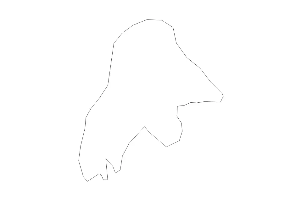 Outline map of Busan Metropolitan City, Republic Of Korea with subdivision borders.