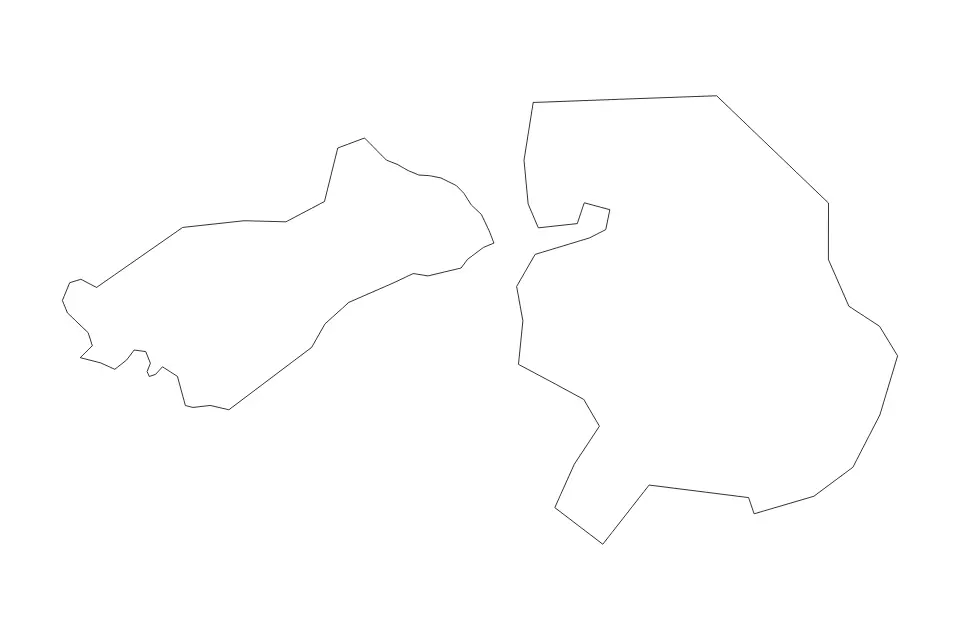 Outline map of Incheon Metropolitan City, Republic Of Korea with subdivision borders.