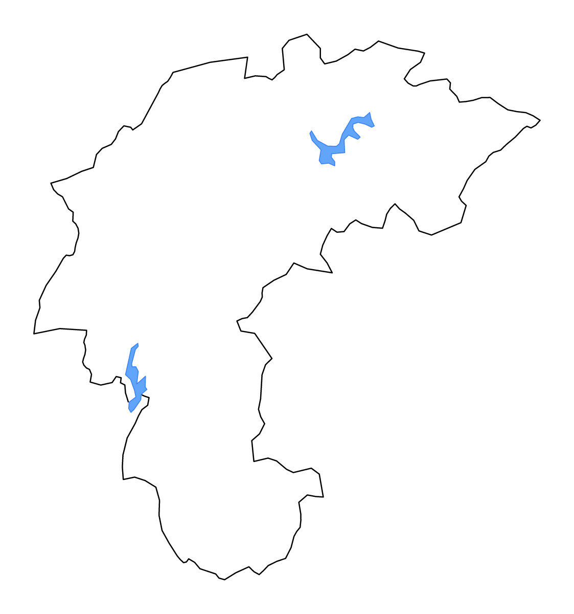 Mapa de contorno de North Chungcheong, Republic of Korea con lagos y ríos.