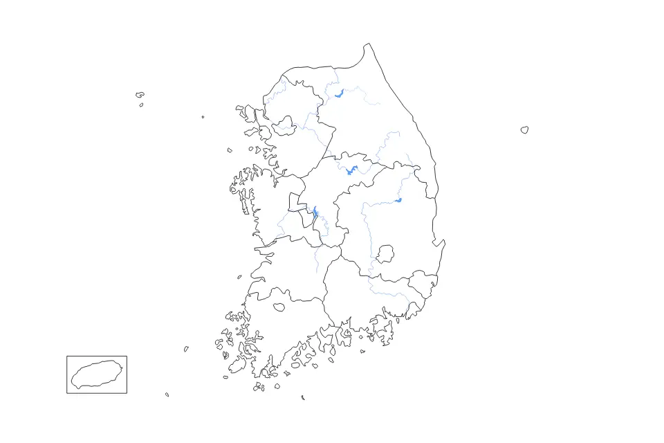 Vista previa del mapa de contorno de Republic of Korea