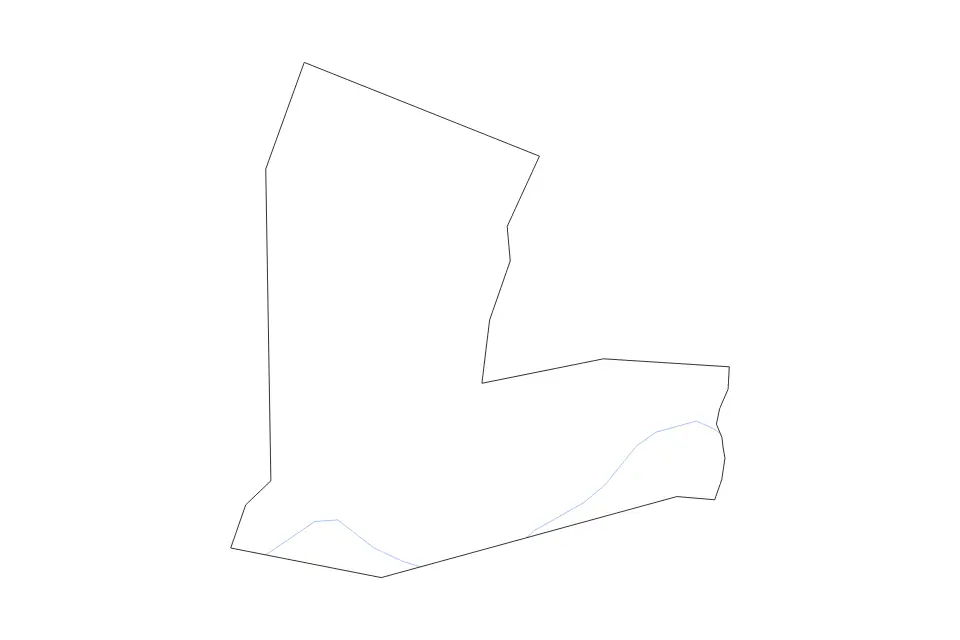 Outline map of Sejong Special self Governing city, Republic Of Korea with subdivision borders and rivers.