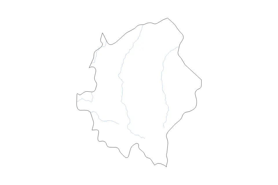 Mapa de 'Asir, Saudi Arabia de tipo contorno y ríos para Asia, con contorno y ríos con límites limpios.