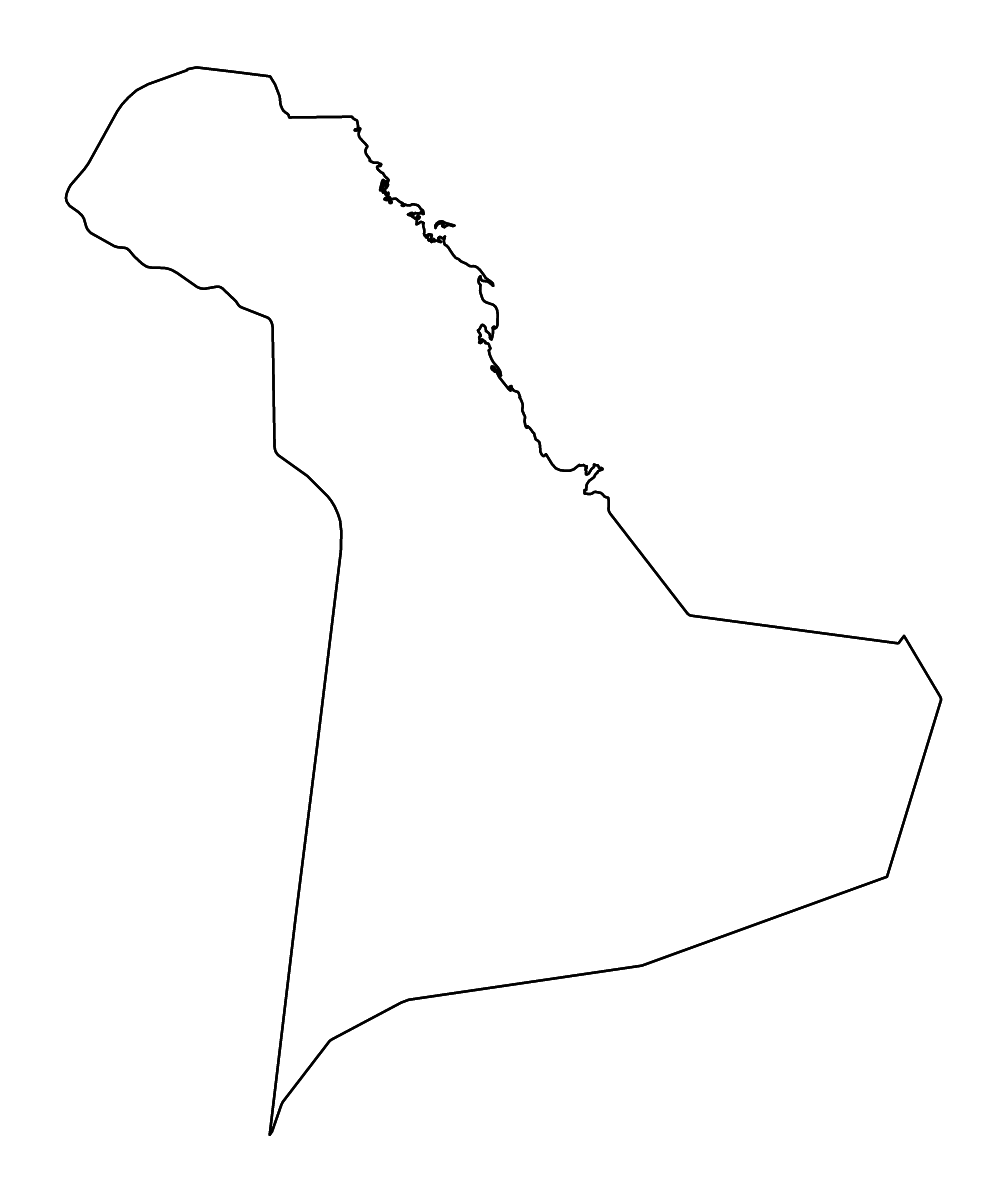 Outline map of Eastern, Saudi Arabia with rivers.