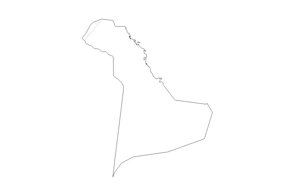 Outline map of Eastern, Saudi Arabia with subdivision borders and rivers.