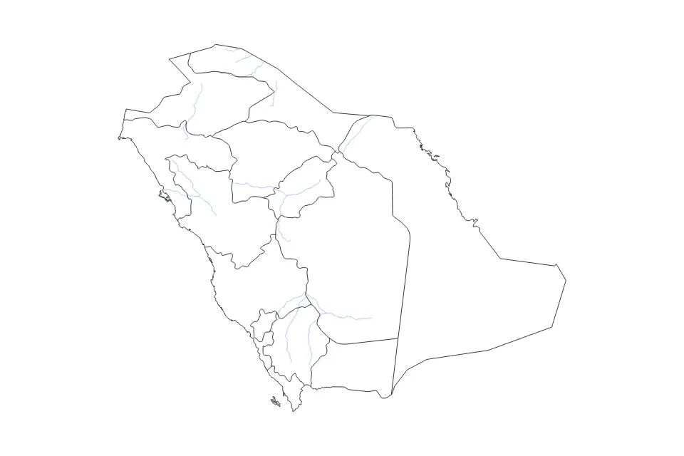 Vista previa del mapa de contorno de Saudi Arabia
