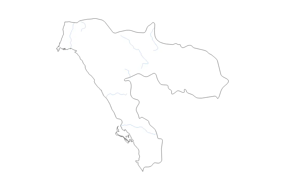 Mapa de Tabuk, Saudi Arabia de tipo contorno y ríos para Asia, con contorno y ríos con límites limpios.