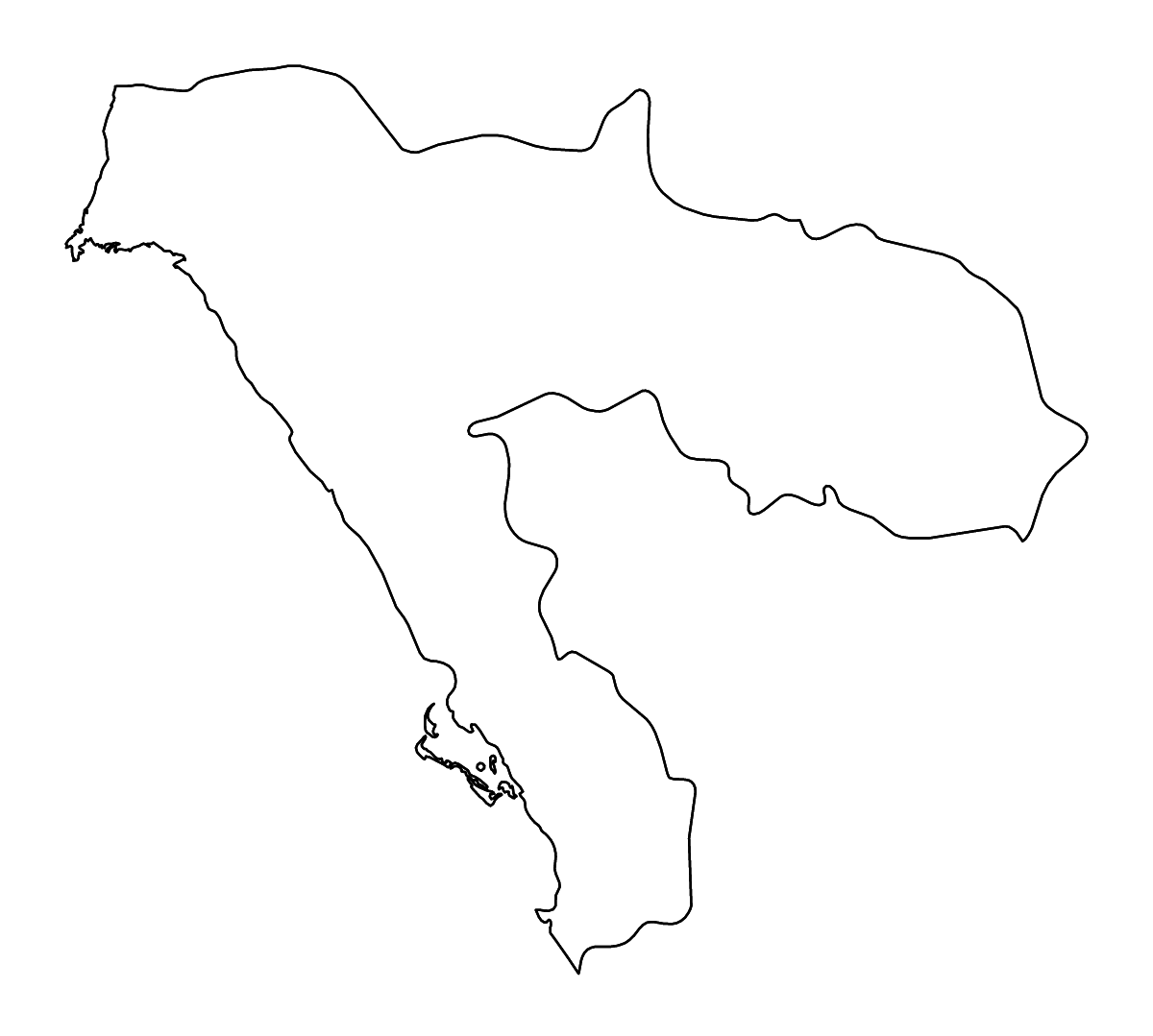 Mapa de contorno de Tabuk, Saudi Arabia con ríos.