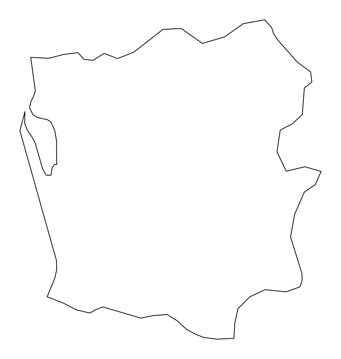 Outline map of Gampaha District, Sri Lanka.