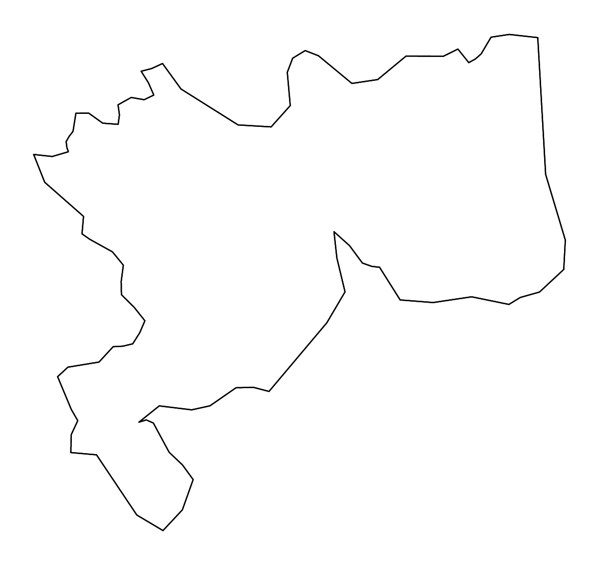 Carte de contour de Kandy, Sri Lanka avec rivières.