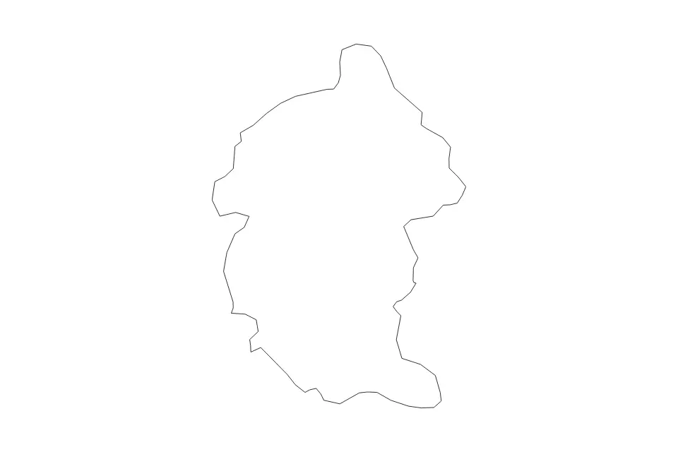 Mapa de Kegalle, Sri Lanka de tipo contorno para Asia, con contorno con límites limpios.