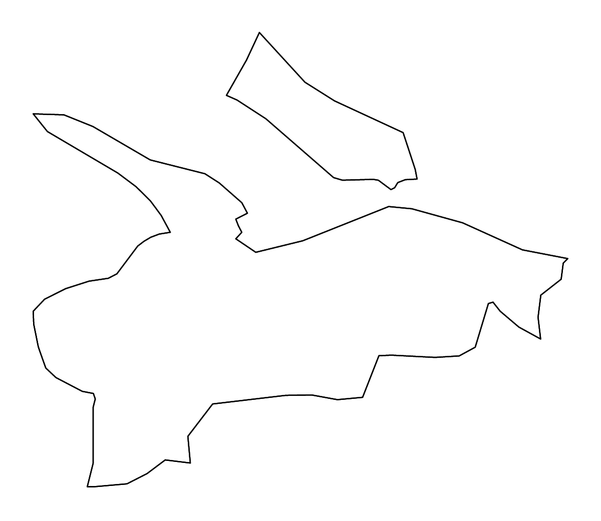 Carte de contour de Kilinochchi, Sri Lanka avec rivières.