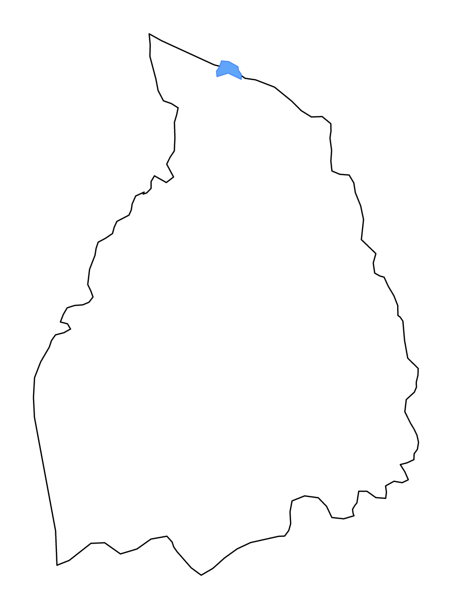 Carte de contour de Kurunegala, Sri Lanka avec lacs et rivières.
