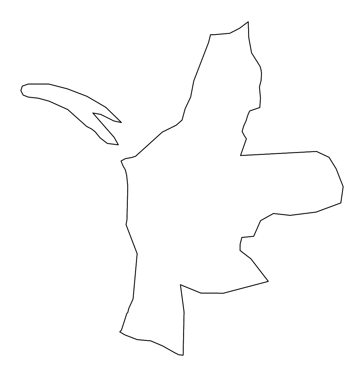 Carte de contour de Mannar, Sri Lanka avec rivières.