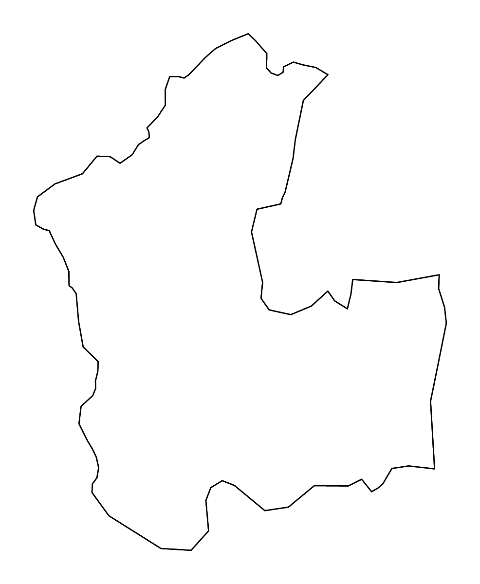 Mapa de contorno de Matale, Sri Lanka con ríos.