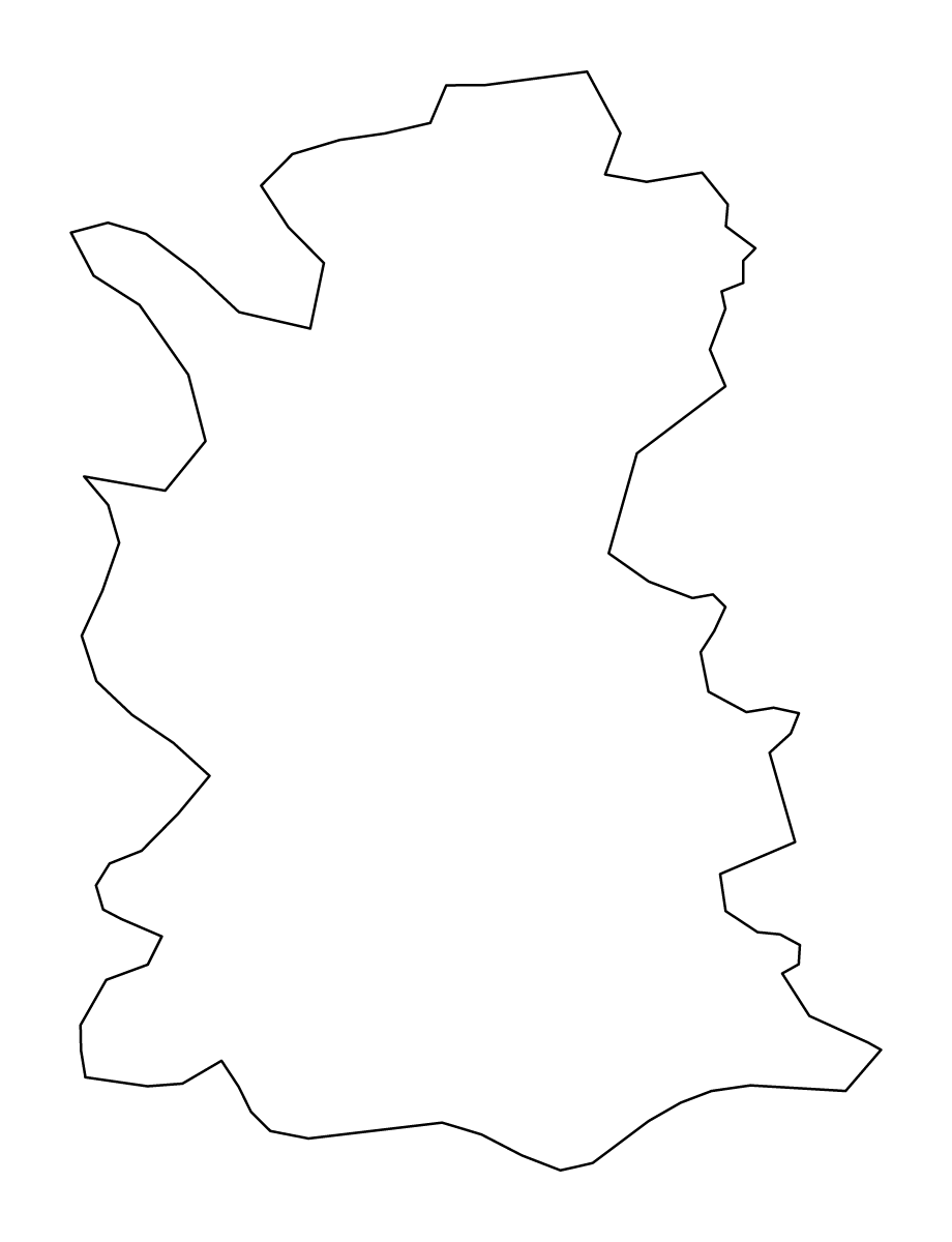 Mapa de contorno de Matara, Sri Lanka.