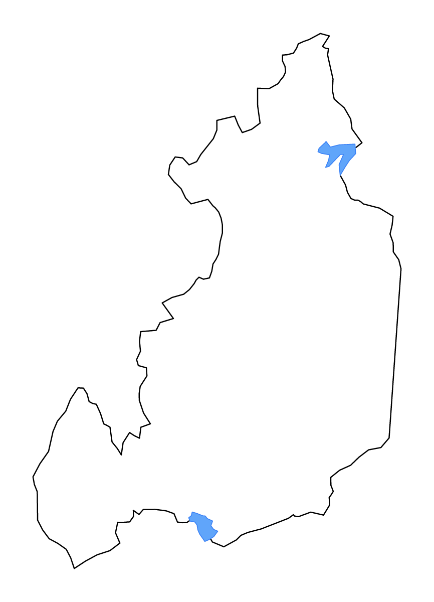 Carte de contour de Monaragala, Sri Lanka avec lacs et rivières.