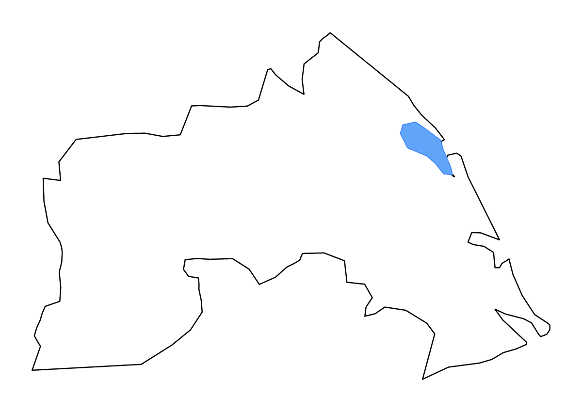Carte de contour de Mullaitivu, Sri Lanka avec lacs et rivières.
