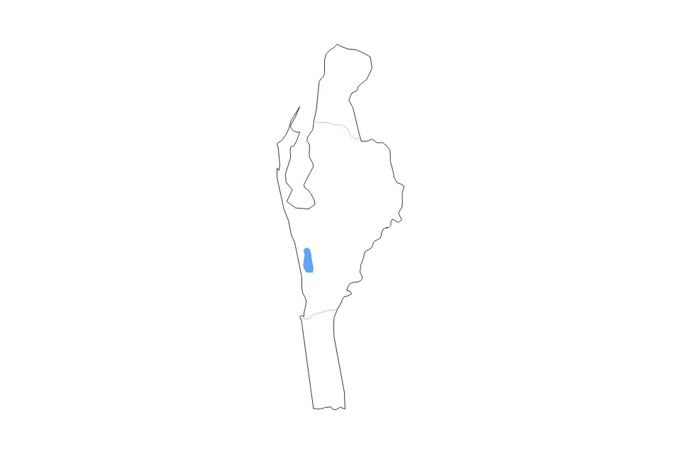 Mapa de Puttalam, Sri Lanka de tipo contorno, lagos y ríos para Asia, con contorno, lagos y ríos con elementos de agua como Mundal Lake.