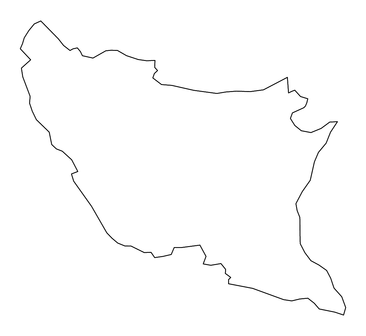 Mapa de contorno de Ratnapura, Sri Lanka con ríos.