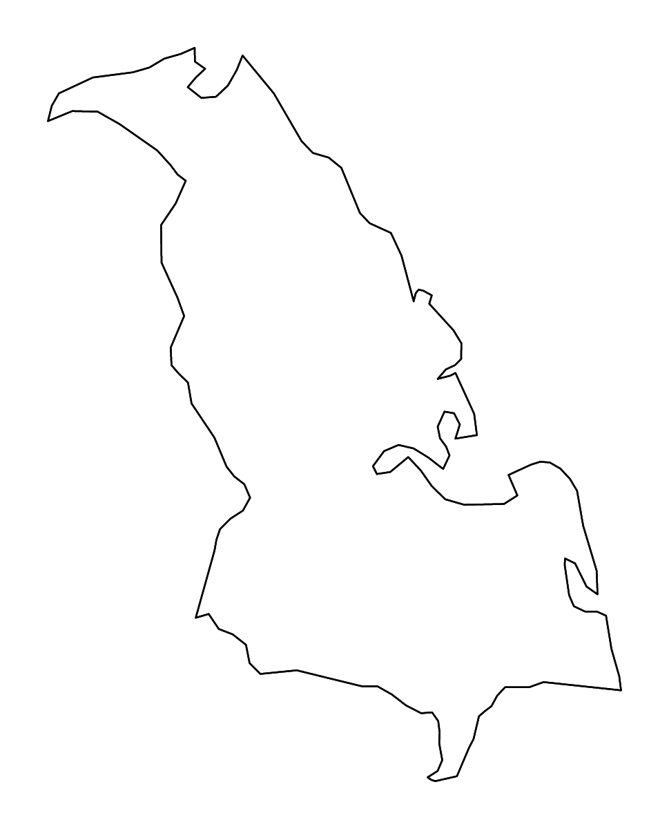 Mapa de contorno de Trincomalee, Sri Lanka con ríos.