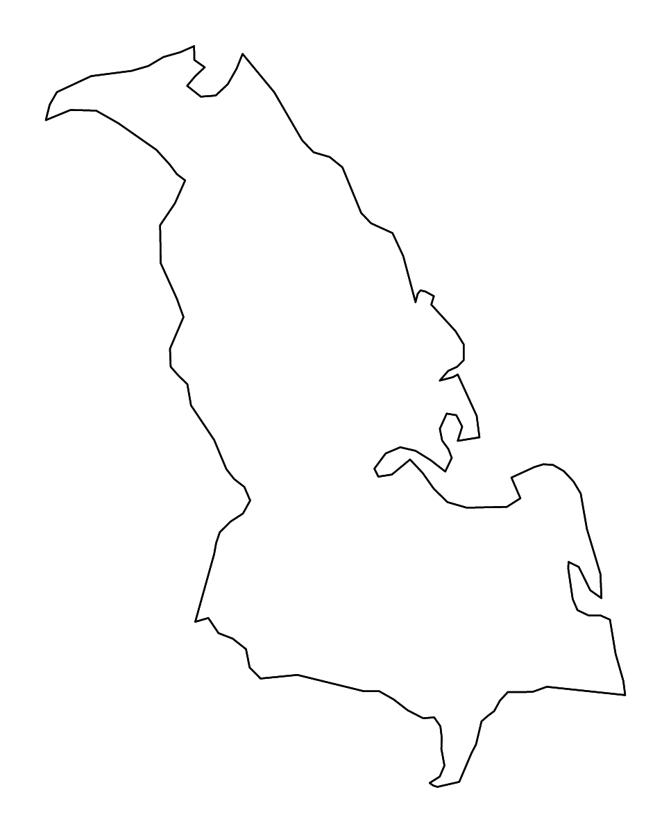 Mapa de contorno de Trincomalee, Sri Lanka con ríos.