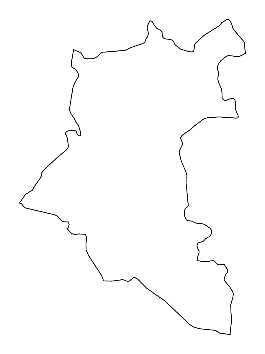 Mapa de contorno de Daraa, Syria con ríos.