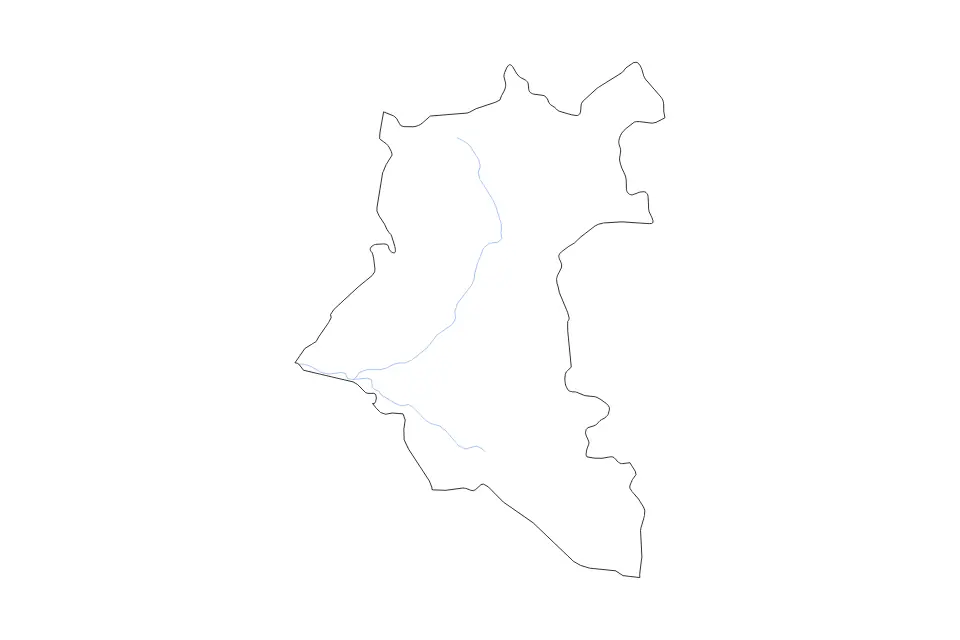 Carte de Daraa, Syria de type contour et rivières pour Asie, montrant contour et rivières avec des limites nettes.