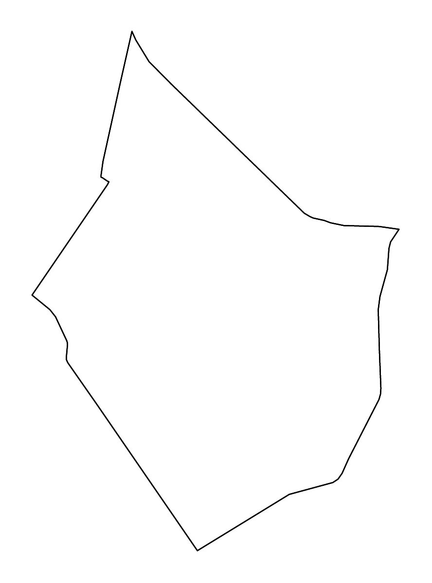 Mapa de contorno de Deir ez-Zor, Syria con ríos.