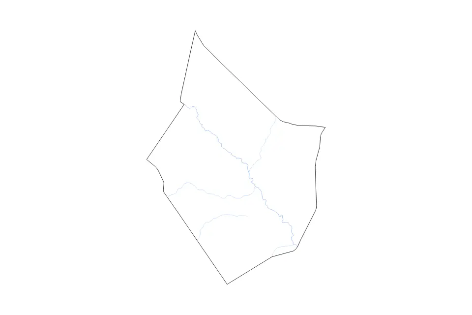 Mapa de Deir ez-Zor, Syria de tipo contorno y ríos para Asia, con contorno y ríos con límites limpios.