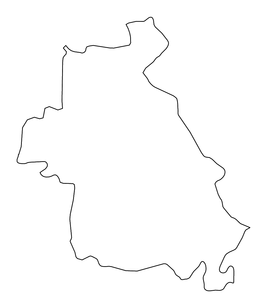 Outline map of Idlib, Syria with rivers.