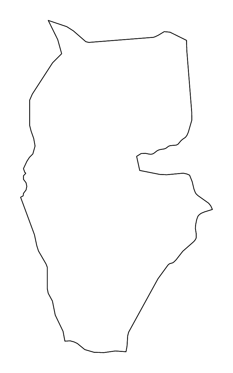 Mapa de contorno de Tartus, Syria con ríos.