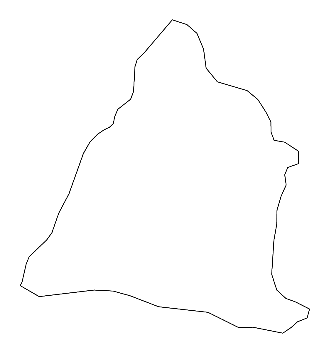 Mapa de contorno de Changhua, Taiwan con ríos.