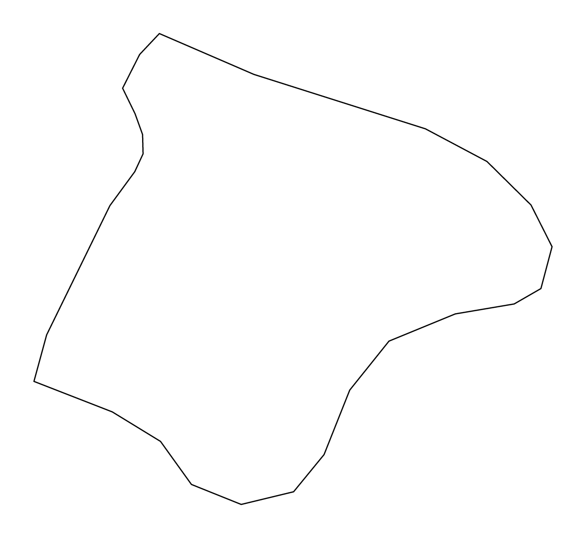 Outline map of Hsinchu Provincial City, Taiwan.