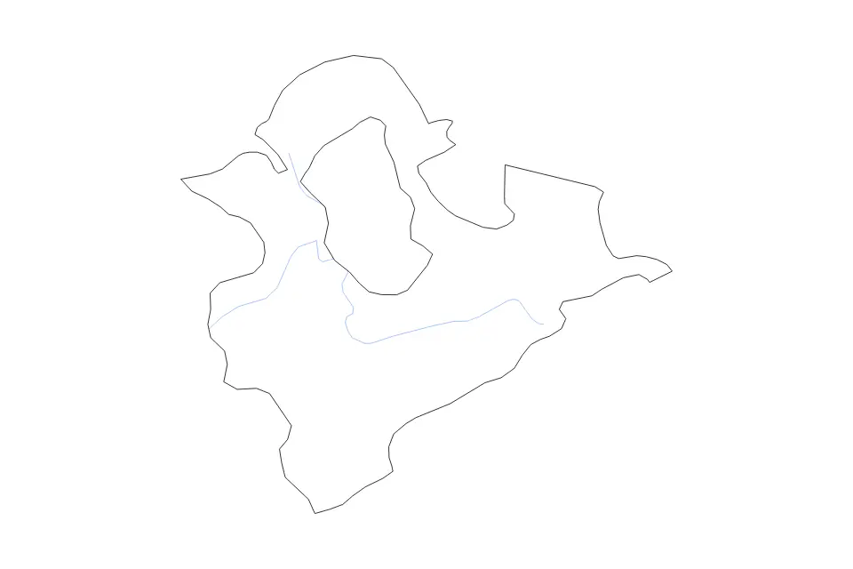 Outline map of New Taipei Special Municipality, Taiwan with subdivision borders and rivers.