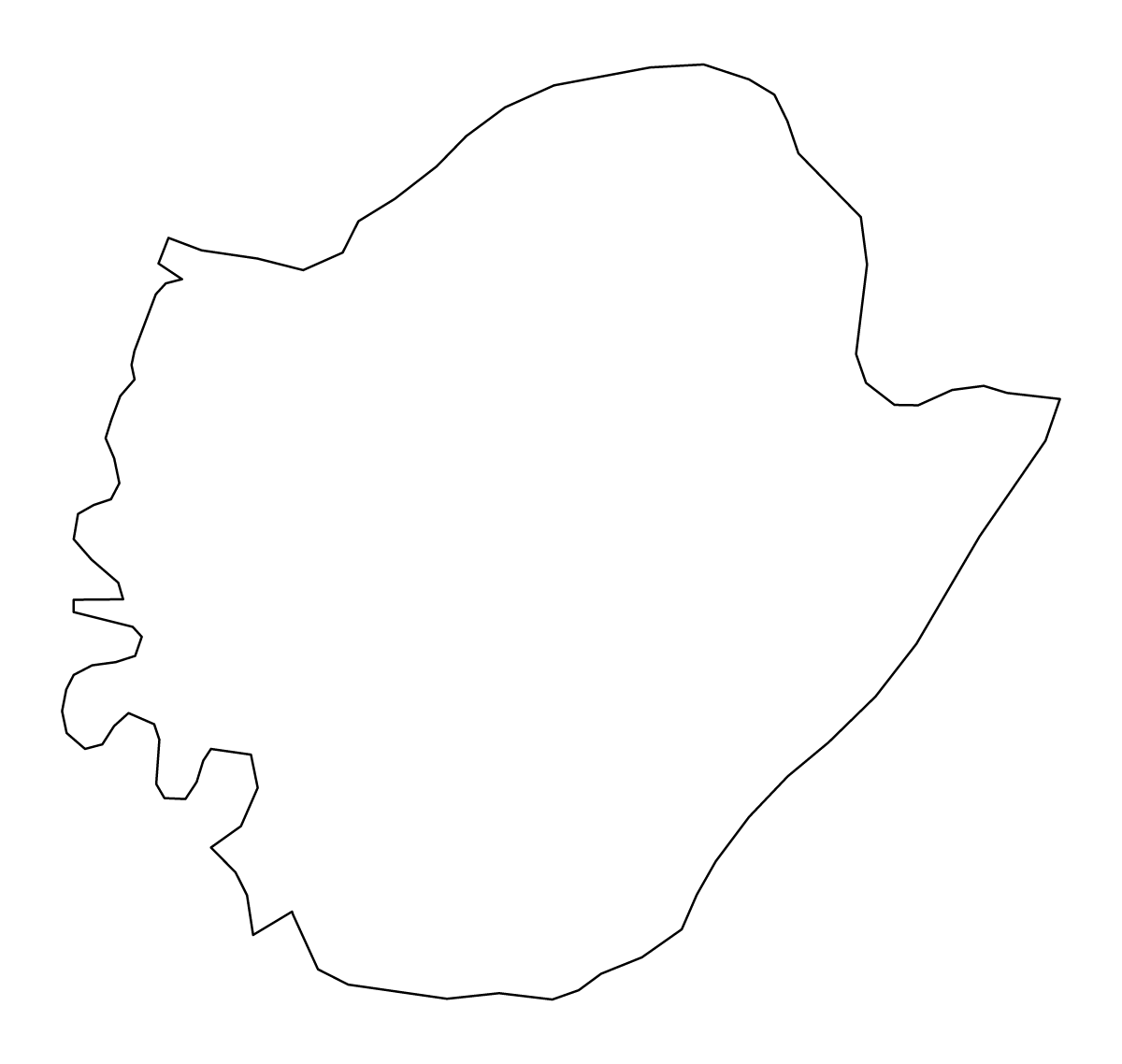 Mapa de contorno de Tainan, Taiwan.