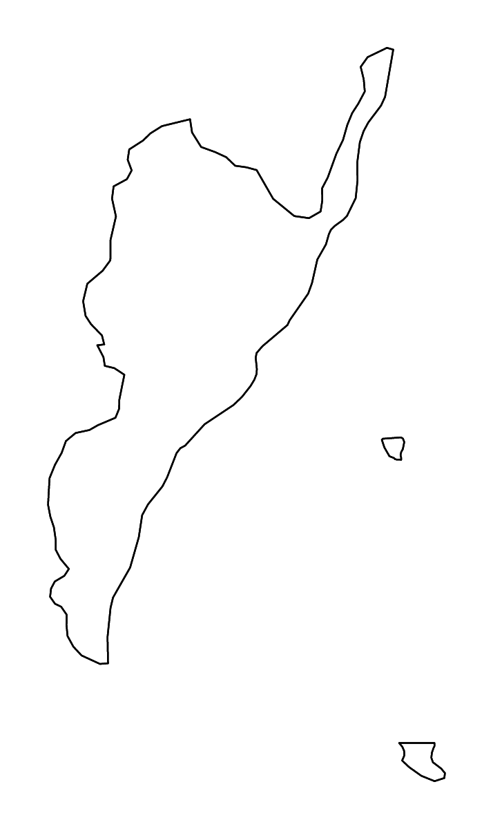 Carte de contour de Taitung, Taiwan avec rivières.