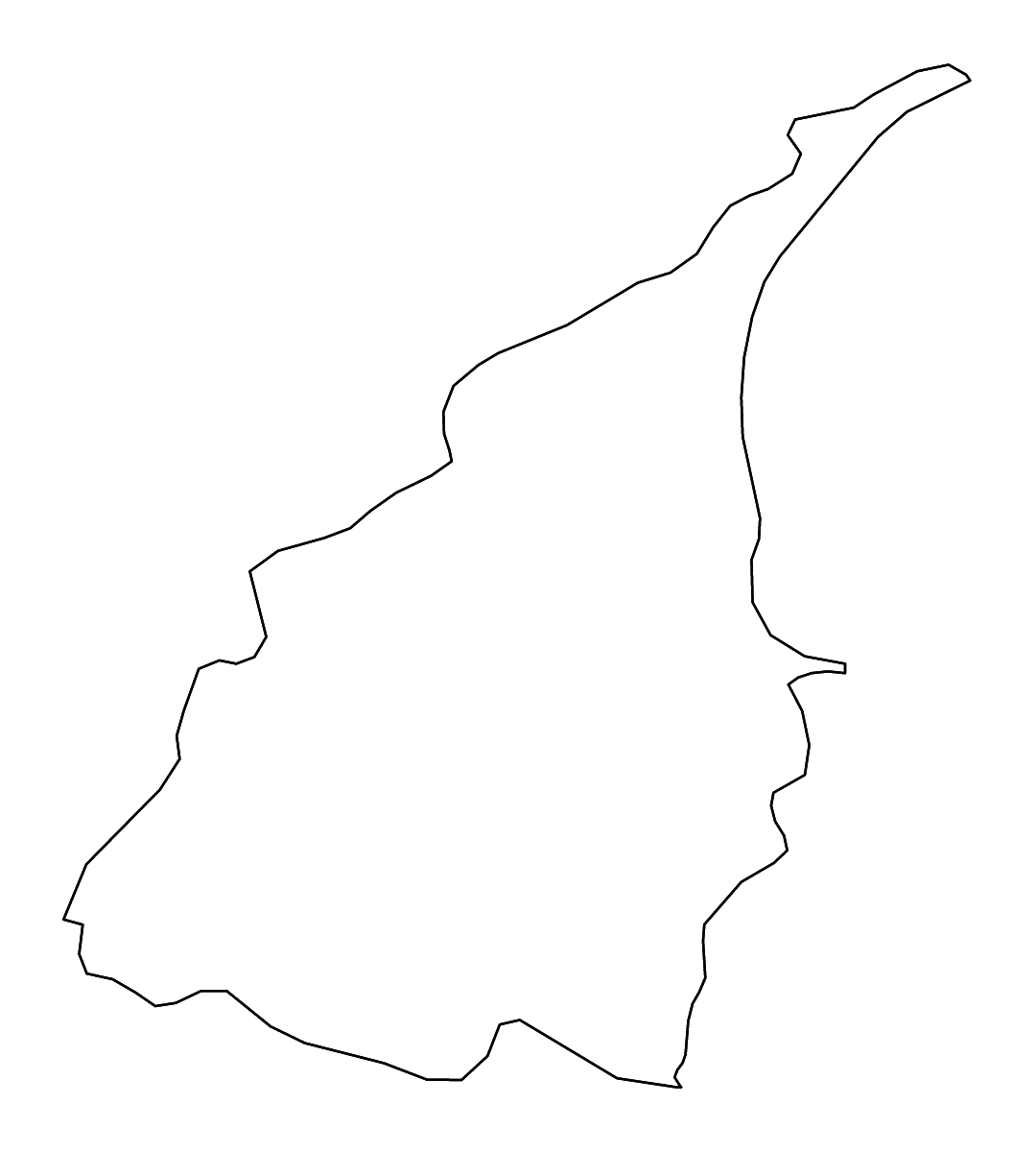 Carte de contour de Yilan, Taiwan avec rivières.