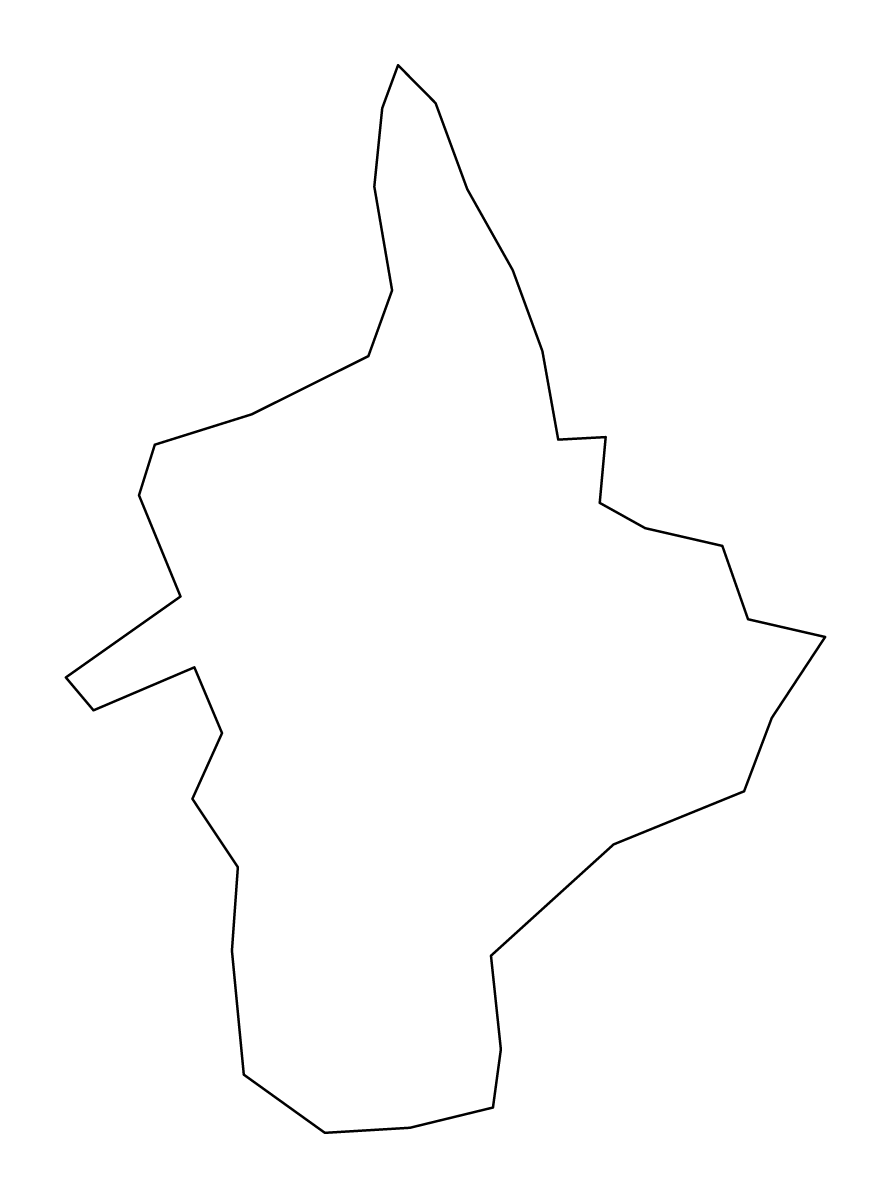 Outline map of Dushanbe Independent City, Tajikistan.