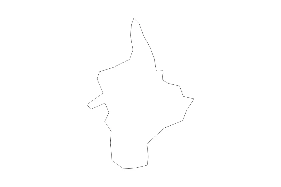 Mapa de Dushanbe, Tajikistan de tipo contorno para Asia, con contorno con límites limpios.