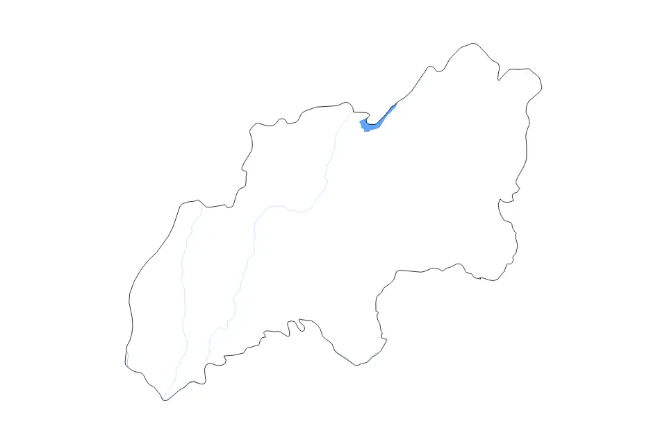 Outline map of Khatlon, Tajikistan with subdivision borders and major lakes and rivers.