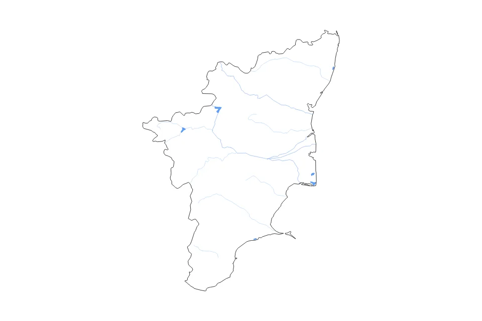 Aperçu de la carte de contour de Tamil Nadu