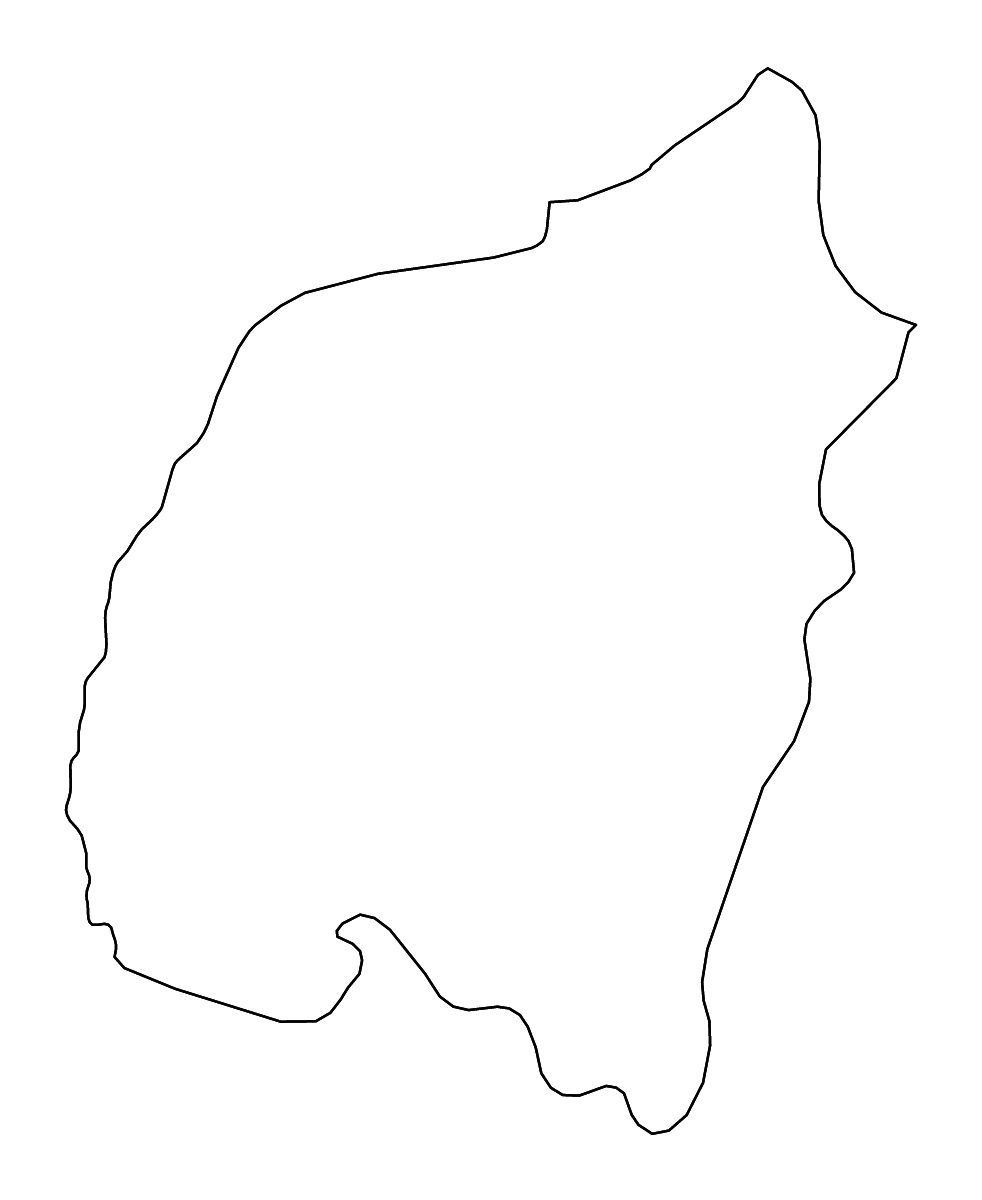 Mapa de contorno de Amnat Charoen, Thailand con ríos.