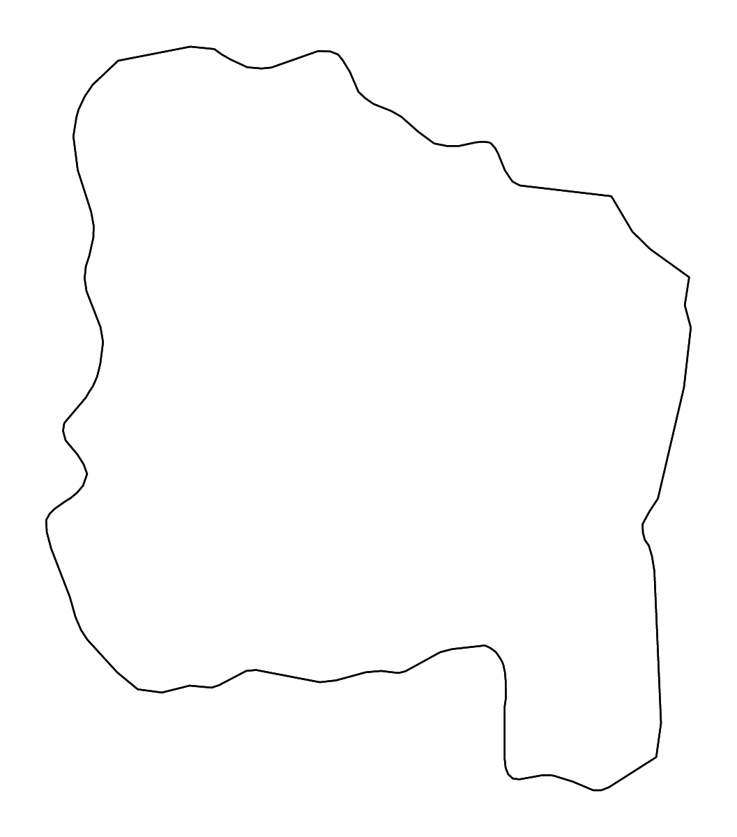 Mapa de contorno de Ang Thong, Thailand con ríos.