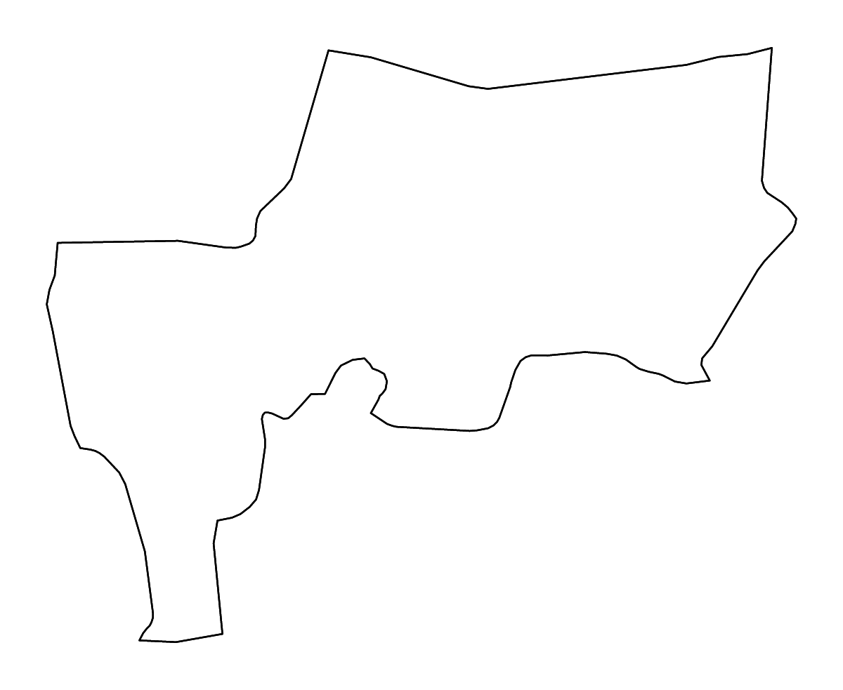 Mapa de contorno de Bangkok, Thailand con ríos.