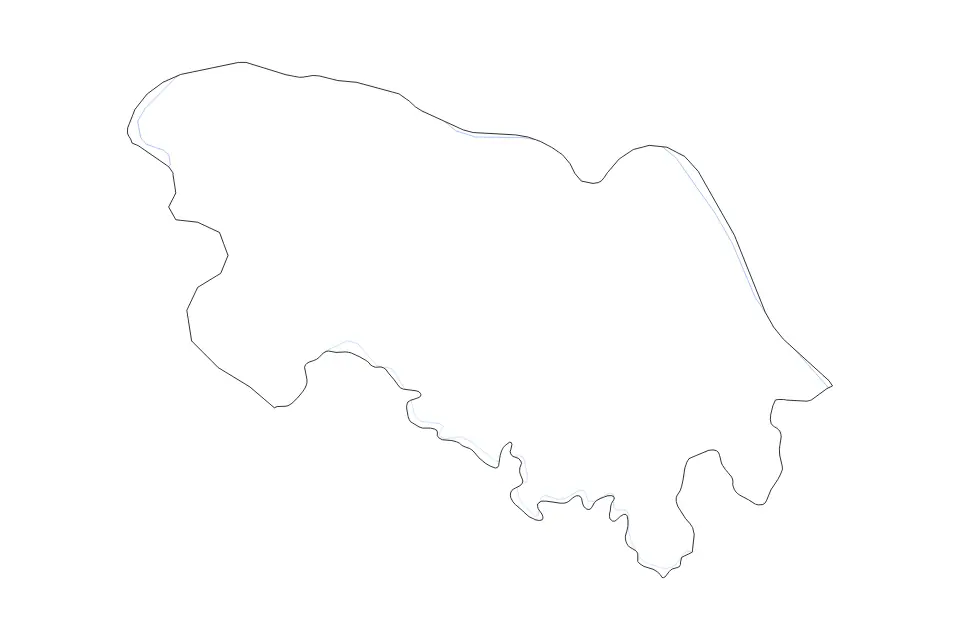 Outline map of Bueng Kan, Thailand with subdivision borders and rivers.