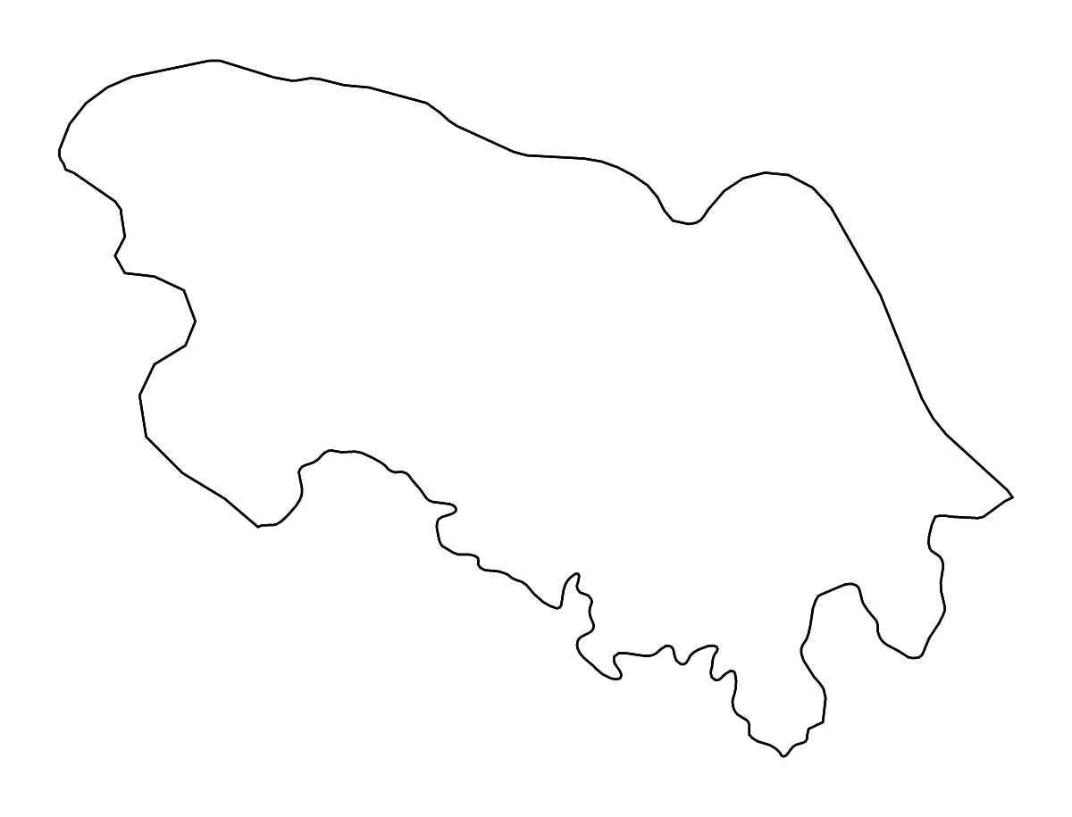 Mapa de contorno de Bueng Kan, Thailand con ríos.