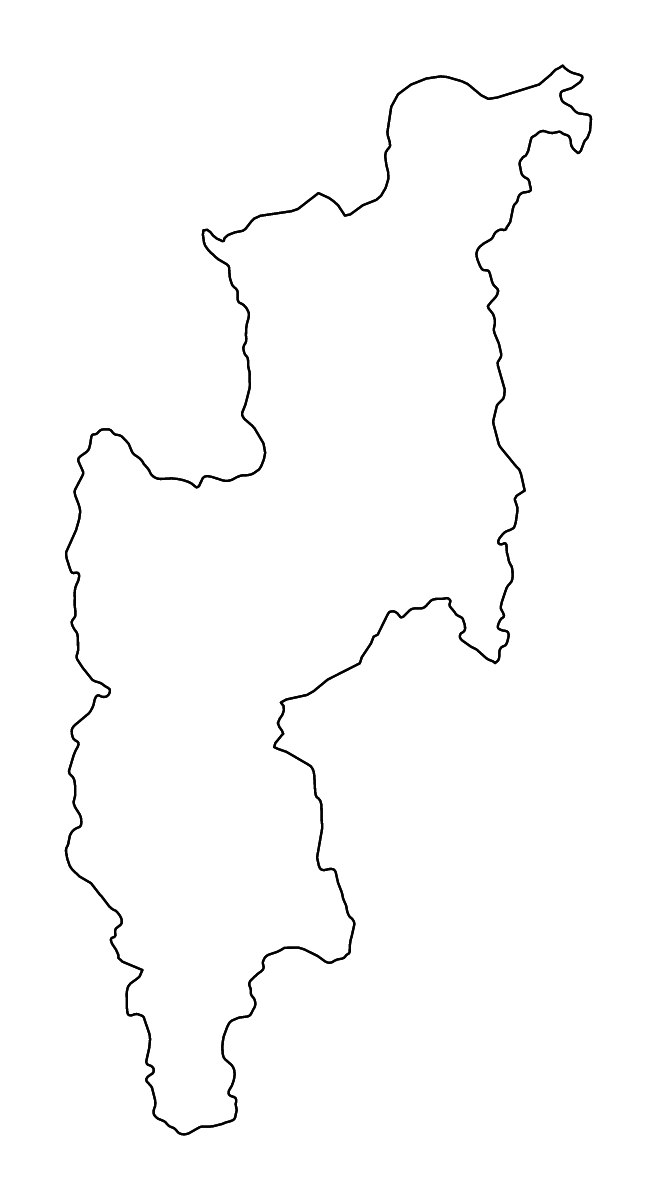 Mapa de contorno de Chiang Mai, Thailand con ríos.