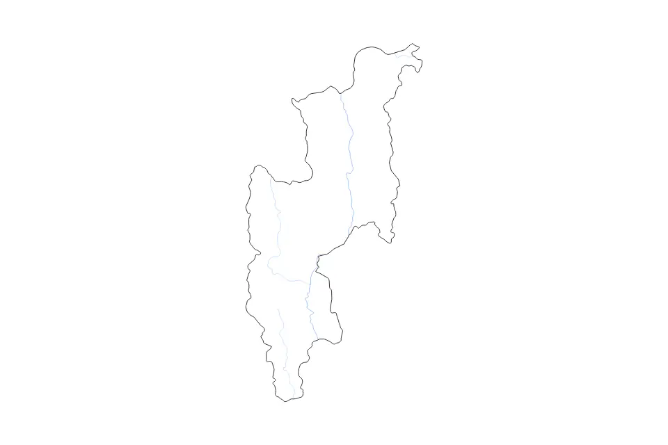 Carte de Chiang Mai, Thailand de type contour et rivières pour Asie, montrant contour et rivières avec des limites nettes.
