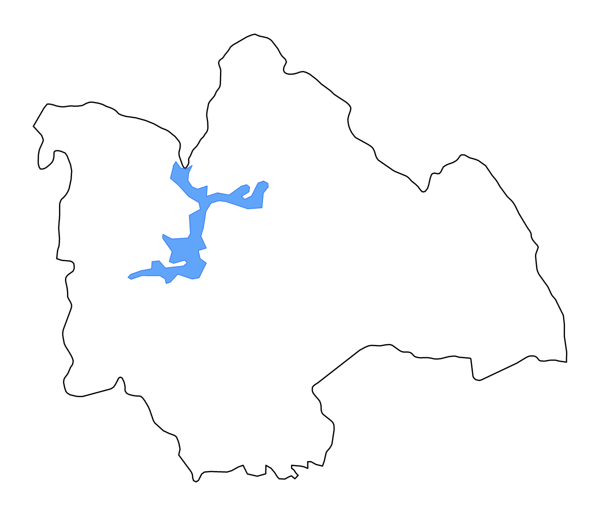 Carte de contour de Kalasin, Thailand avec lacs et rivières.