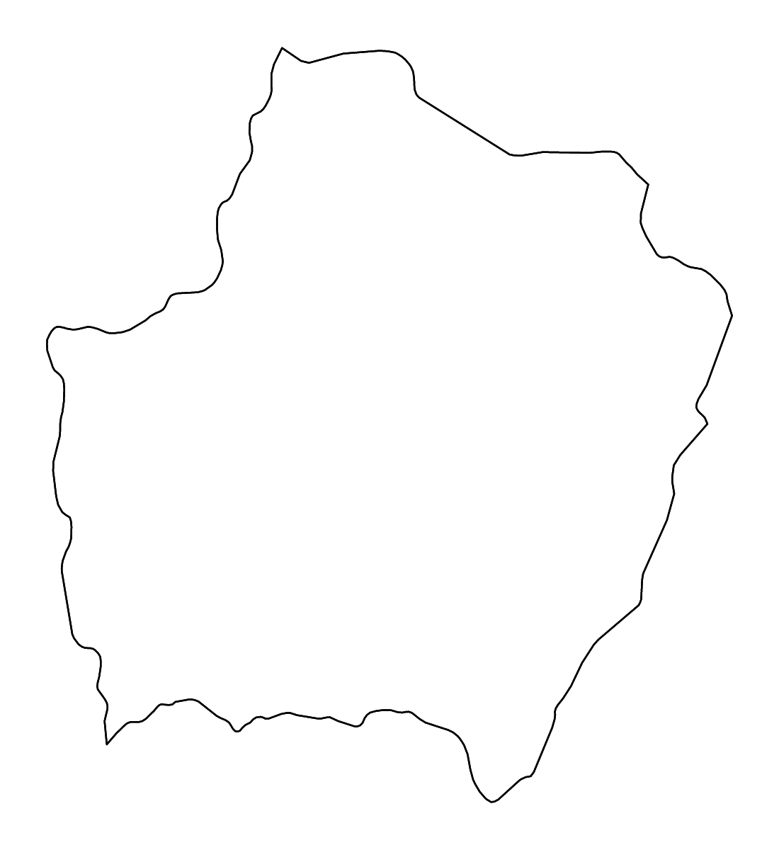 Carte de contour de Kamphaeng Phet, Thailand avec rivières.